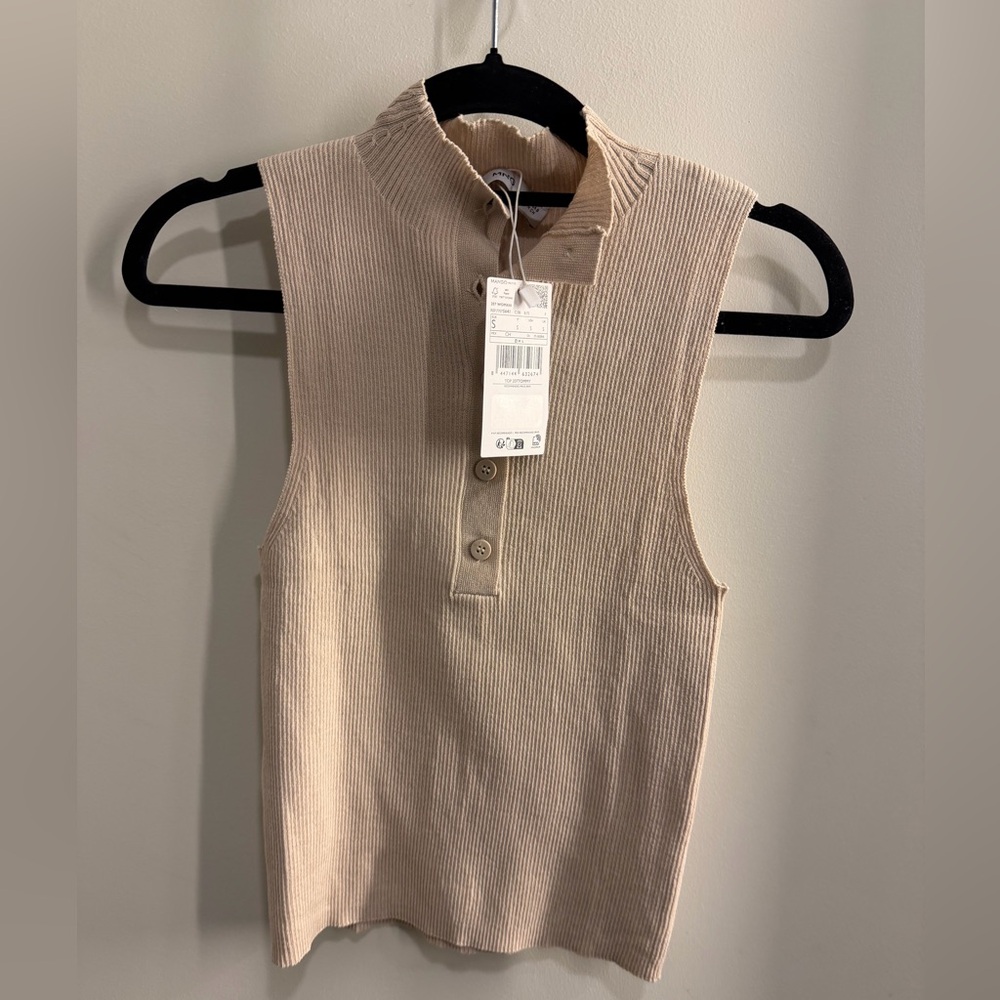 Mango Buttoned Ribbed Top - Picture 3 of 6
